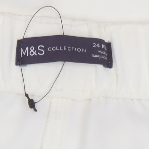 Marks and Spencer Women's White Regular Shorts 24
