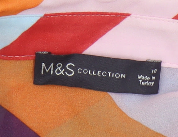 Marks and Spencer Women's Multicoloured Striped Shirt Dress, Size 10