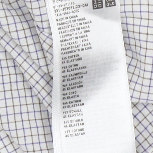 Uniqlo Men's Slim Multicoloured Check Shirt S