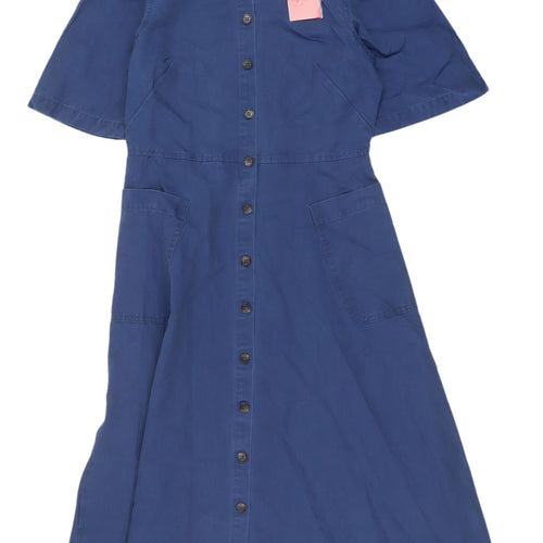 Finery Women's Blue Shirt Dress Size 8 with Pockets