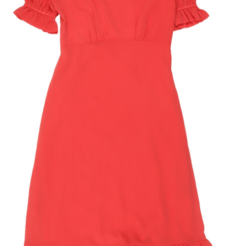 Finery Women's Red Long A-Line Dress UK 10