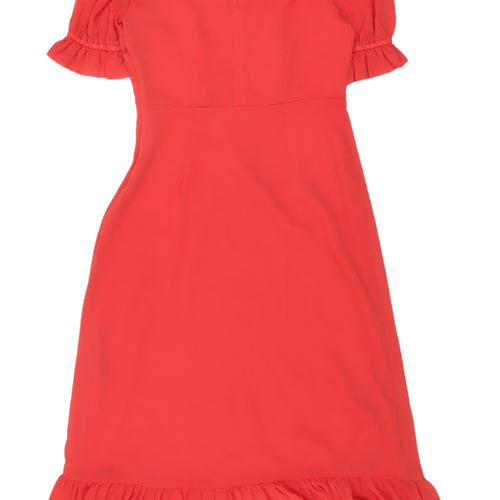 Finery Women's Red Long A-Line Dress UK 10