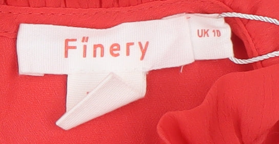 Finery Women's Red Long A-Line Dress UK 10