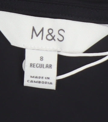 Marks and Spencer Women's Black Basic Blouse Size 8