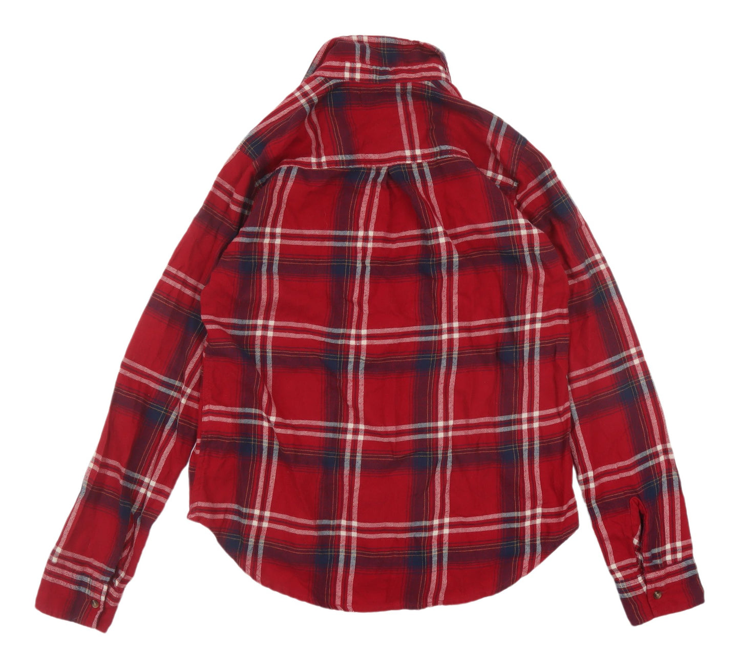 Hollister Women's Red Plaid Button-Up Shirt XS Classic