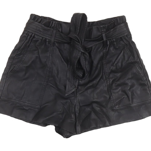 Zara Women's Black Belted Bermuda Shorts, Size S