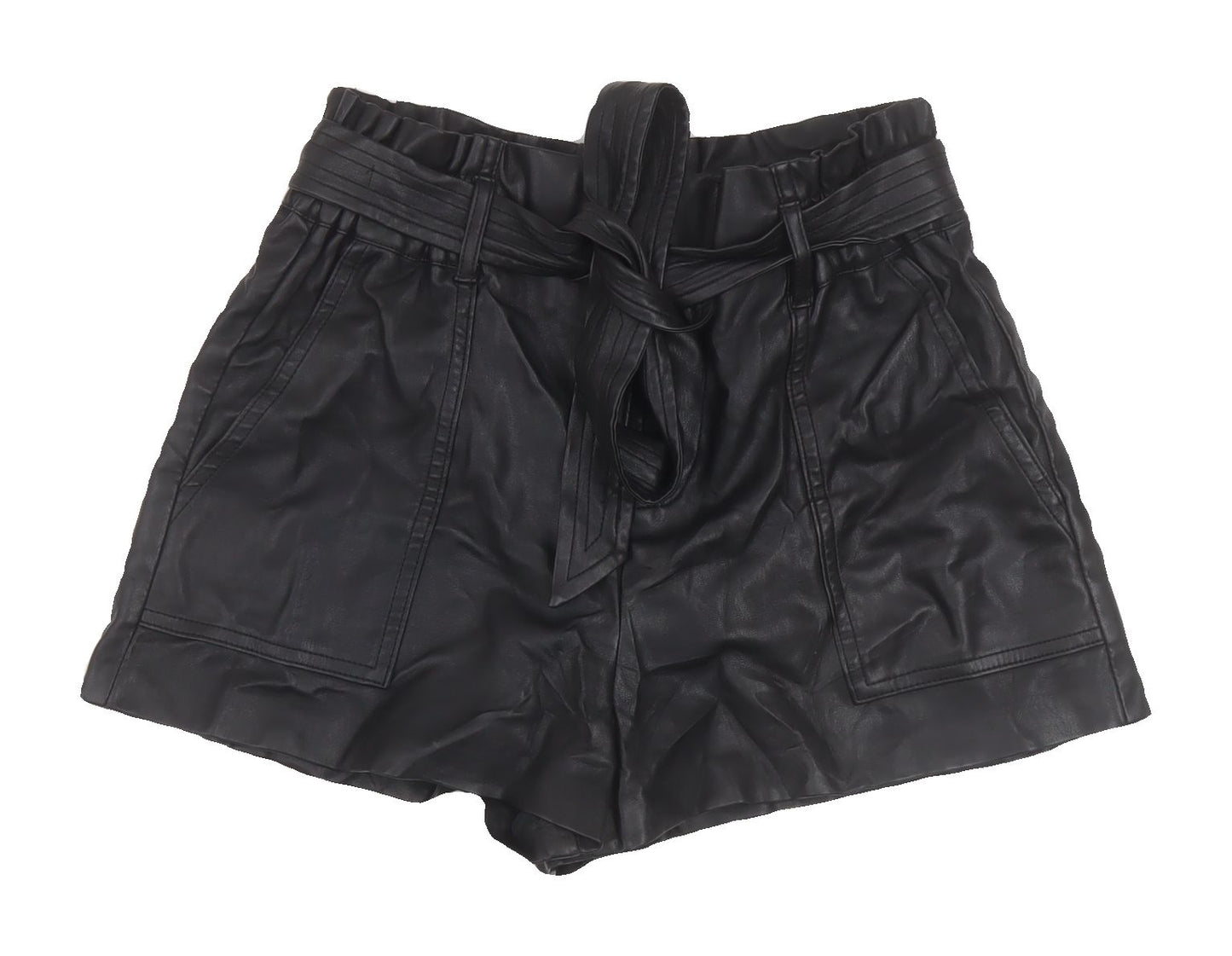 Zara Women's Black Belted Bermuda Shorts, Size S