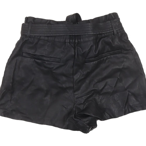 Zara Women's Black Belted Bermuda Shorts, Size S