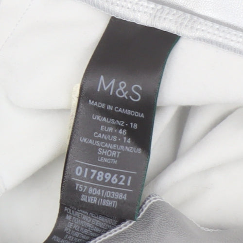 Marks and Spencer Women’s Silver Jegging Trousers, Size 18, Slim Fit