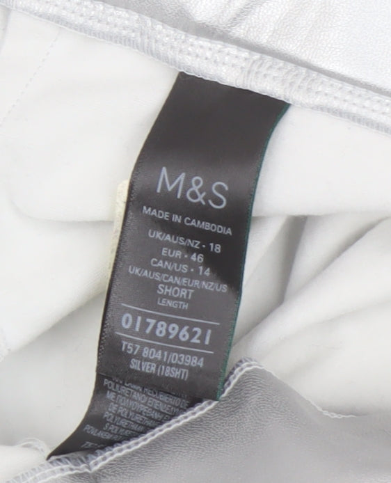 Marks and Spencer Women’s Silver Jegging Trousers, Size 18, Slim Fit