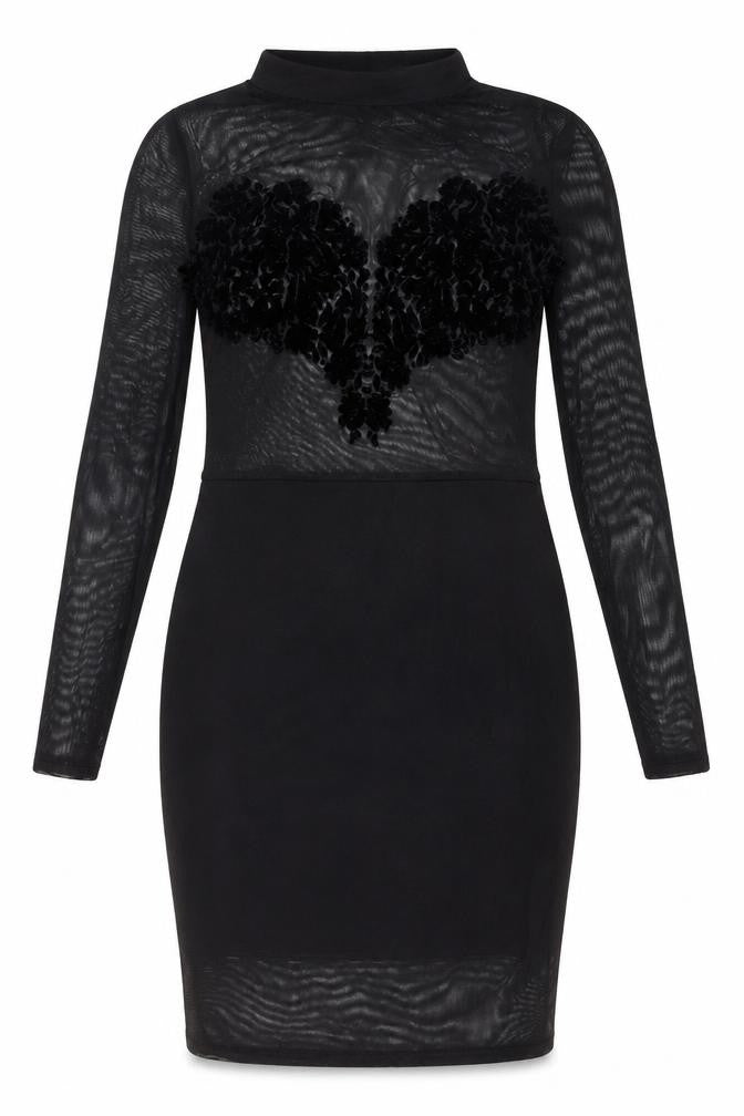 Ayanapa Black Bodycon Dress Women Size 8 Knee Length