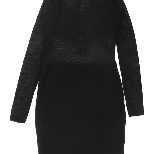 Ayanapa Black Bodycon Dress Women Size 8 Knee Length