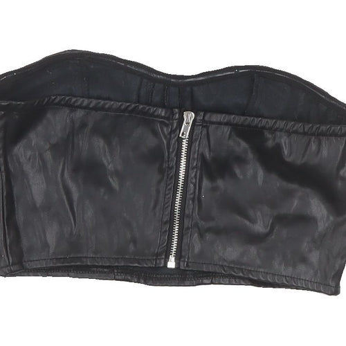 PrettyLittleThing Black Cropped Strapless Top for Women