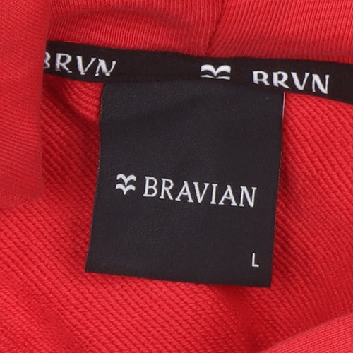 Bravian Men's Red Pullover Hoodie L