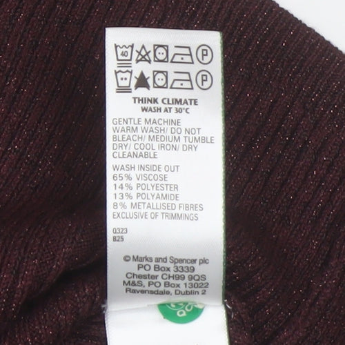 Marks and Spencer Women's Brown V-Neck Pullover