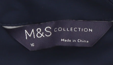 Marks and Spencer Women's Blue Polka Dot A-Line Dress