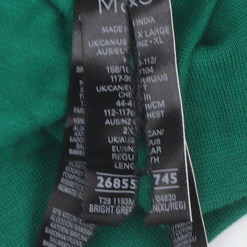 Marks and Spencer Green Men's XL Pullover Hoodie