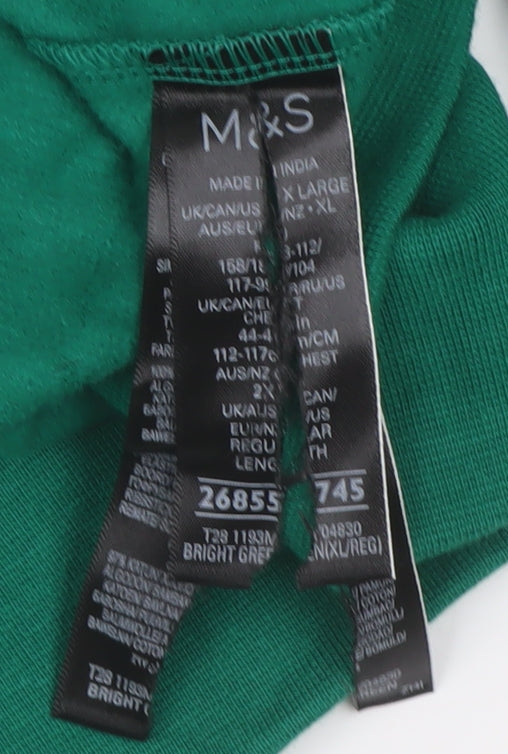 Marks and Spencer Green Men's XL Pullover Hoodie