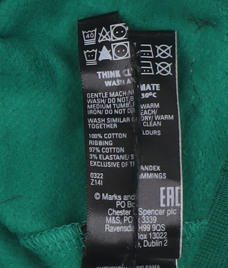 Marks and Spencer Green Men's XL Pullover Hoodie