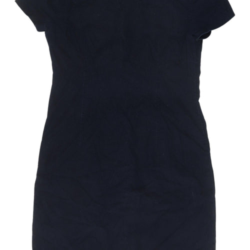 Boden Women's Navy Shift Dress UK 10 Cotton Short Sleeve