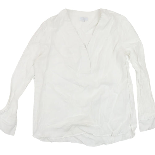 Jaeger Women's White Linen Blouse Size 12