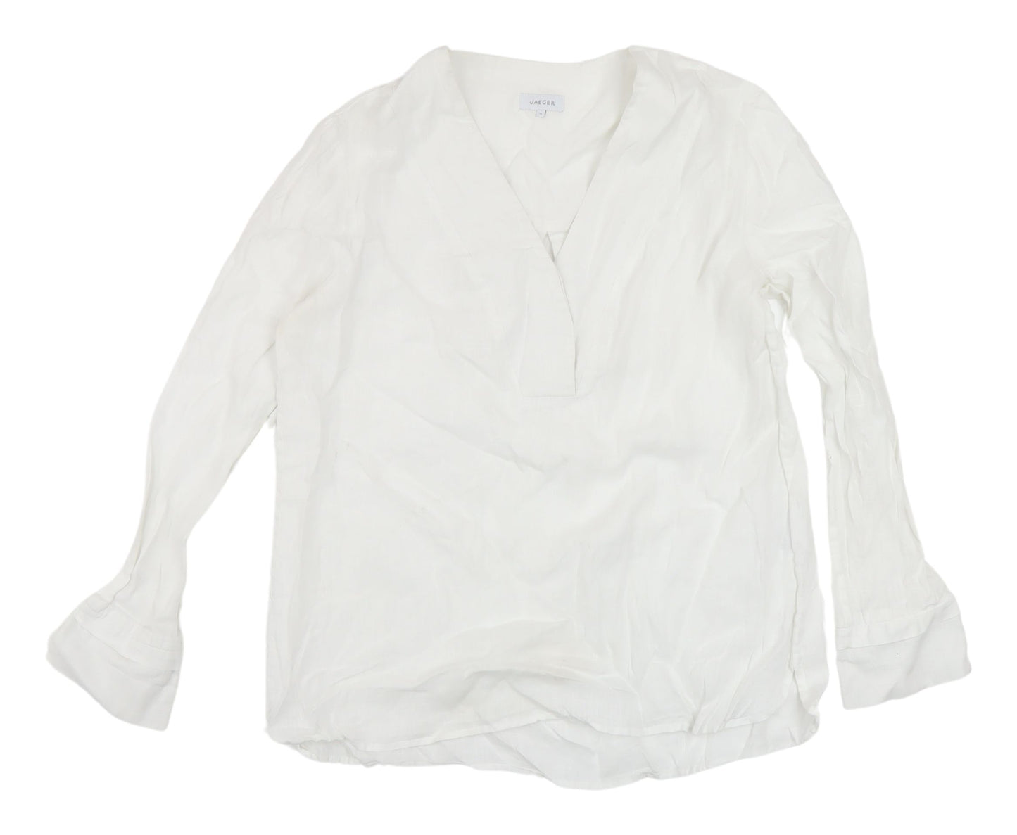 Jaeger Women's White Linen Blouse Size 12