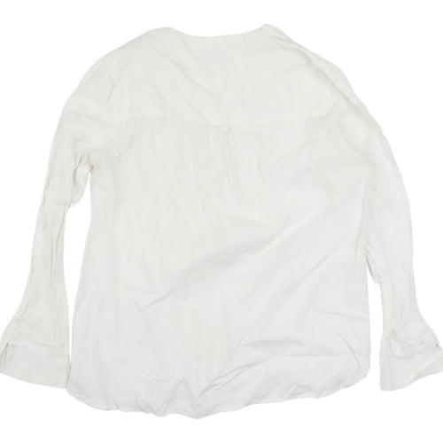 Jaeger Women's White Linen Blouse Size 12