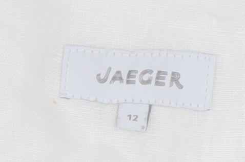 Jaeger Women's White Linen Blouse Size 12