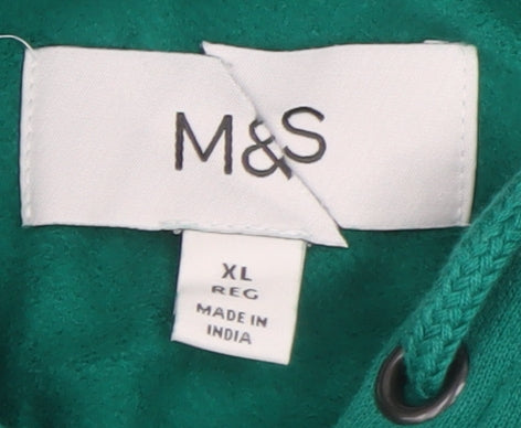 Marks and Spencer Green Pullover Men's Hoodie XL