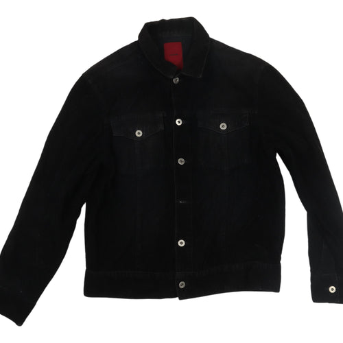 John Men's Black Cotton Corduroy Jacket M