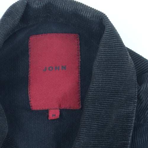 John Men's Black Cotton Corduroy Jacket M