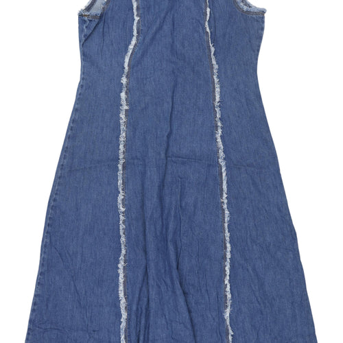 Marks and Spencer A-Line Blue Denim Dress, Size 14