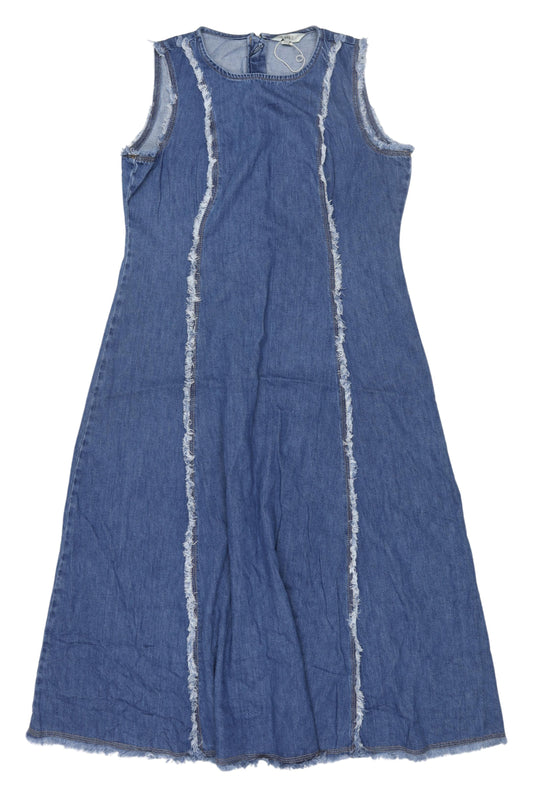 Marks and Spencer A-Line Blue Denim Dress, Size 14