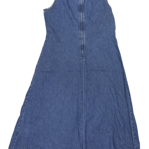 Marks and Spencer A-Line Blue Denim Dress, Size 14