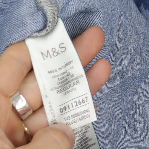 Marks and Spencer A-Line Blue Denim Dress, Size 14