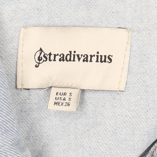 Stradivarius Women's Blue Denim Jacket Size 10