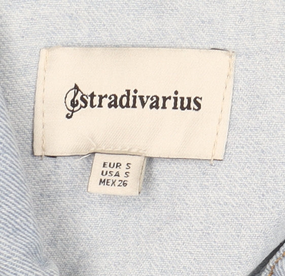 Stradivarius Women's Blue Denim Jacket Size 10