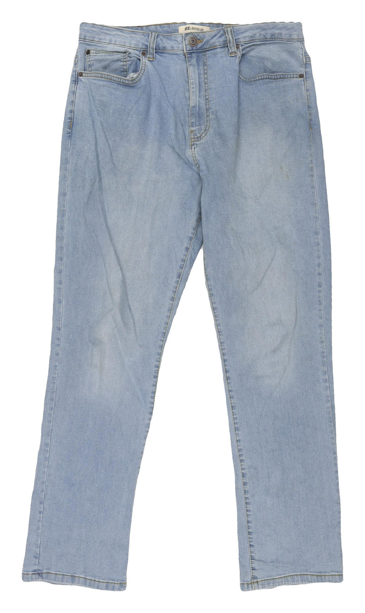 Re: Men's Blue Straight Jeans, Size 34, Light Wash