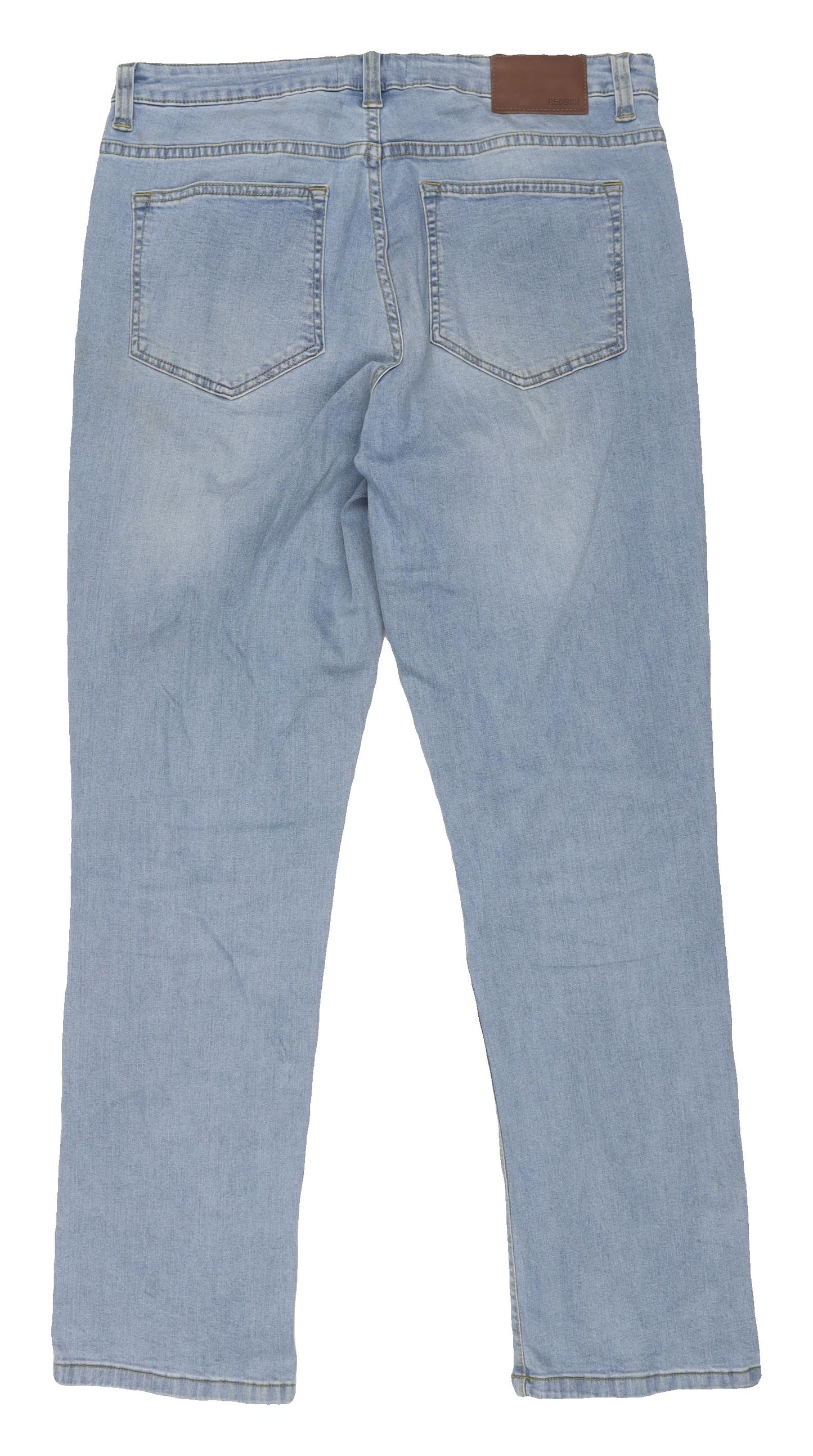 Re: Men's Blue Straight Jeans, Size 34, Light Wash