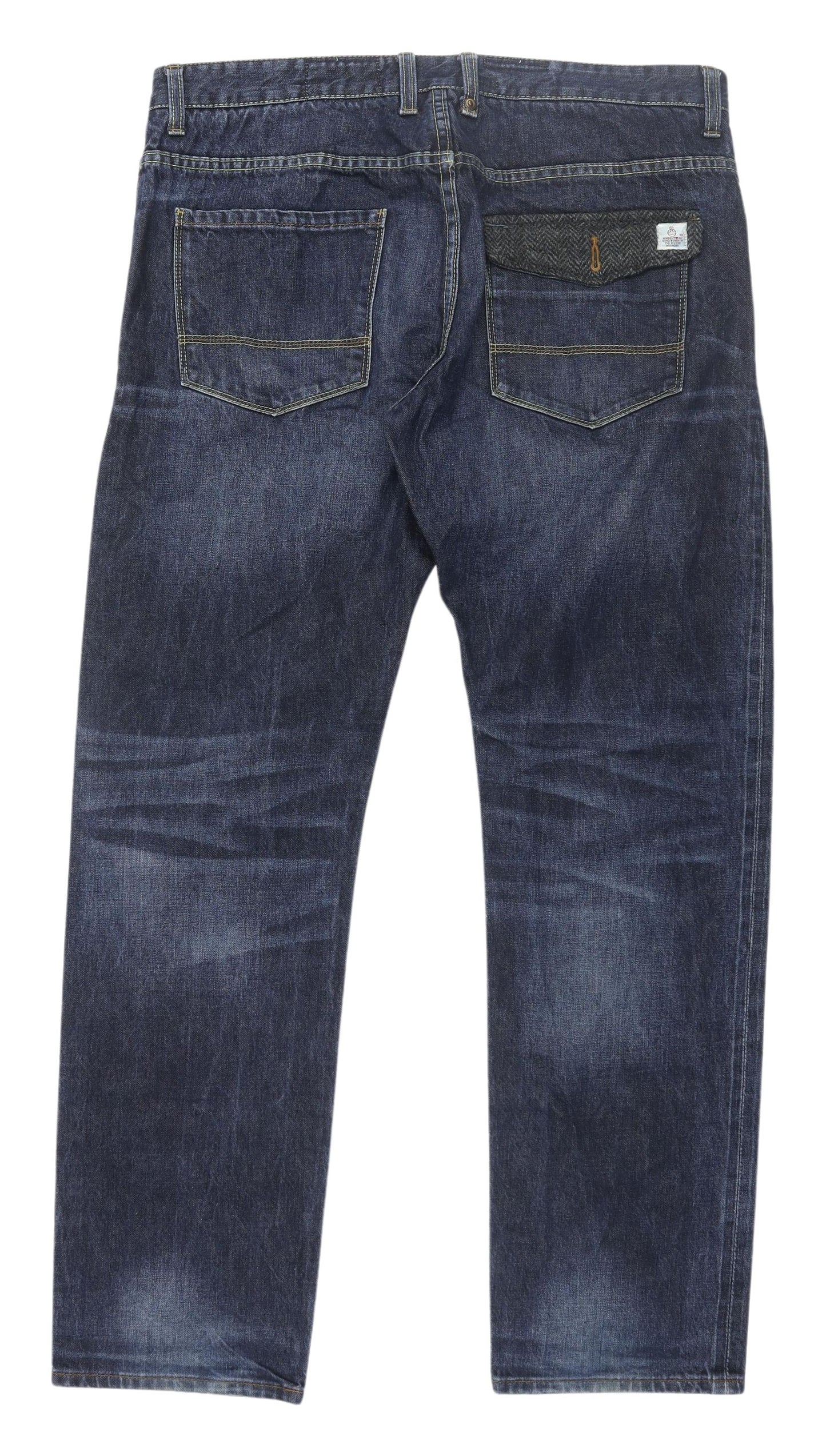 Next Men's Blue Straight Jeans 36 Regular Dark Wash