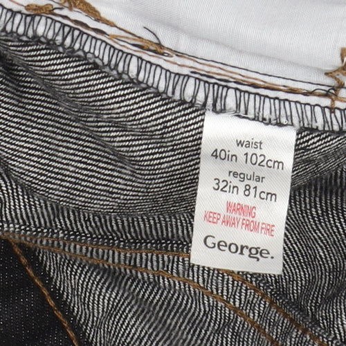 George Men's Black Straight Jeans 40 Waist