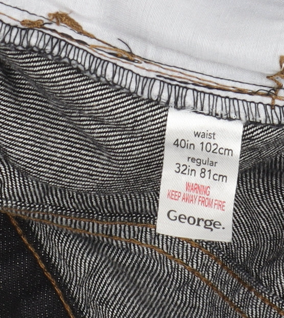 George Men's Black Straight Jeans 40 Waist