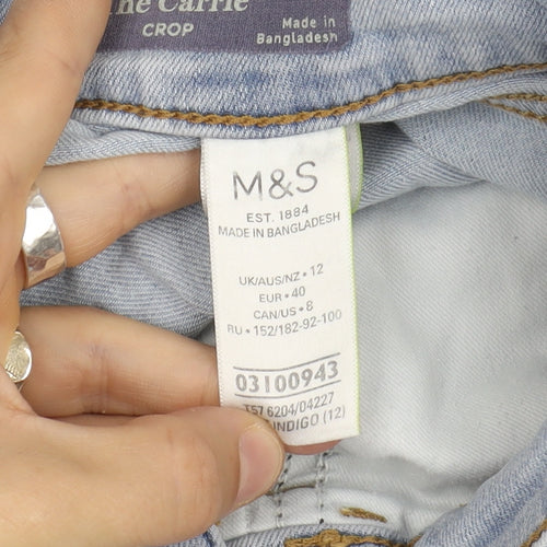 Marks and Spencer Women's Blue Cropped Jeans, Size 12