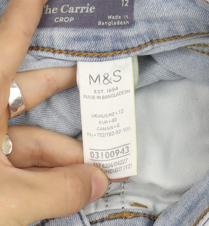 Marks and Spencer Women's Blue Cropped Jeans, Size 12