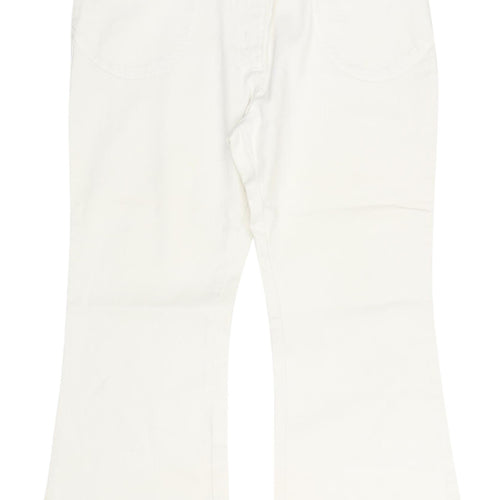 Marks and Spencer Women's White Flared Jeans Size 18