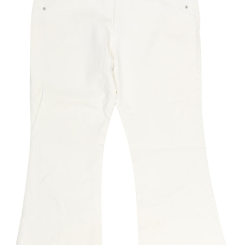 Marks and Spencer Women's White Flared Jeans Size 18