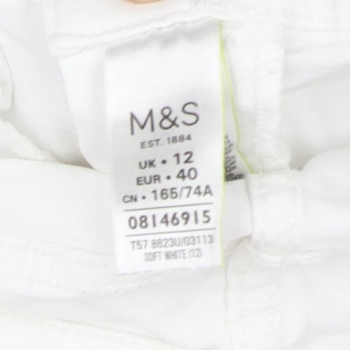 Marks and Spencer Women's White Cropped Jeans