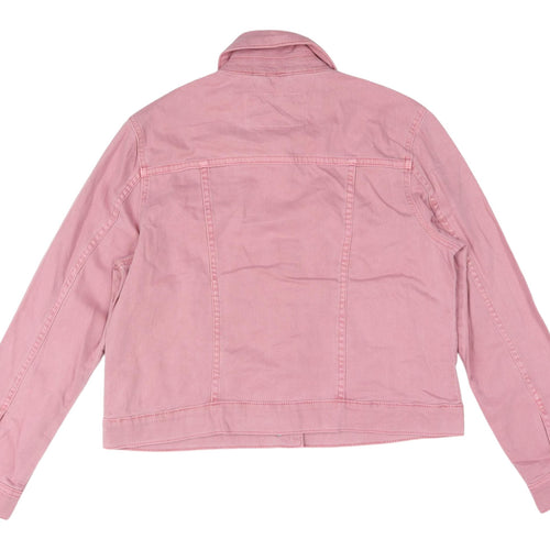 Marks and Spencer Women's Pink Denim Jacket Size 14
