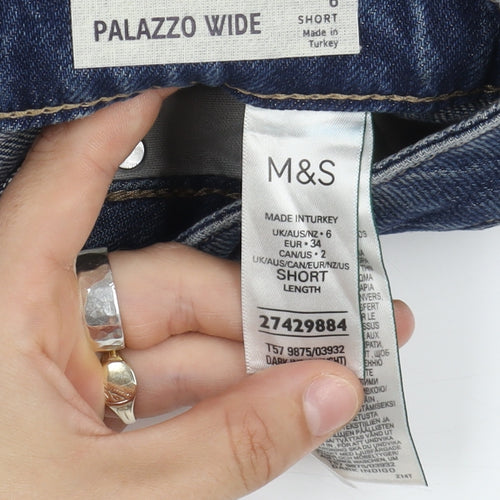 Marks and Spencer Wide-Leg Blue Jeans, Size 6