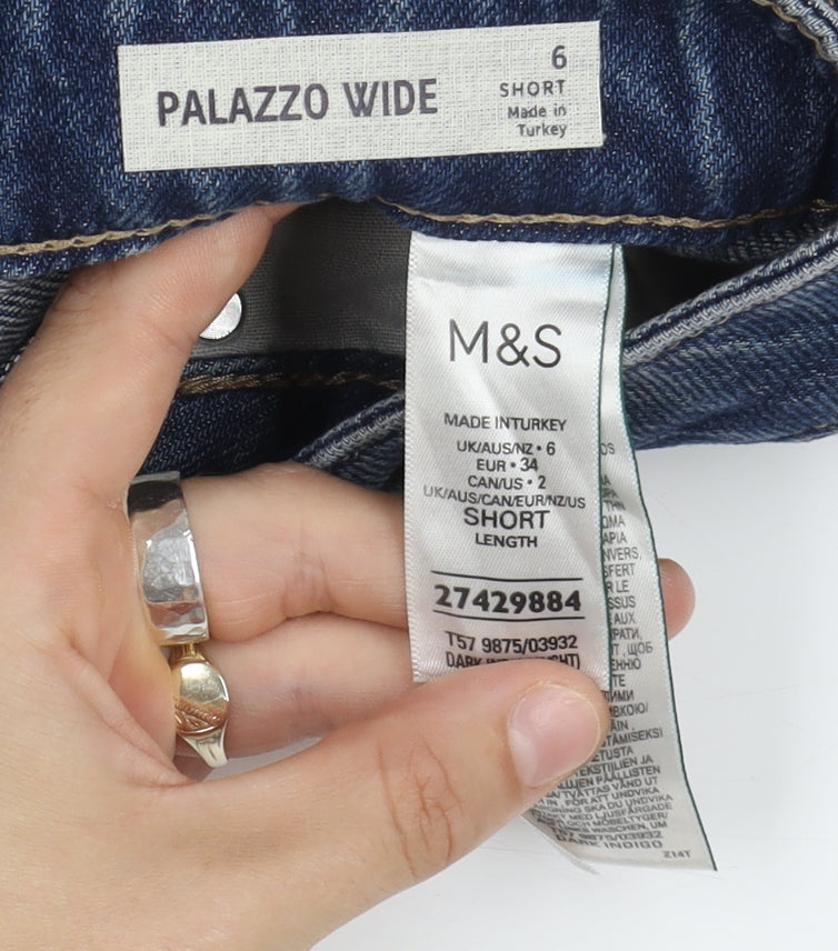 Marks and Spencer Wide-Leg Blue Jeans, Size 6